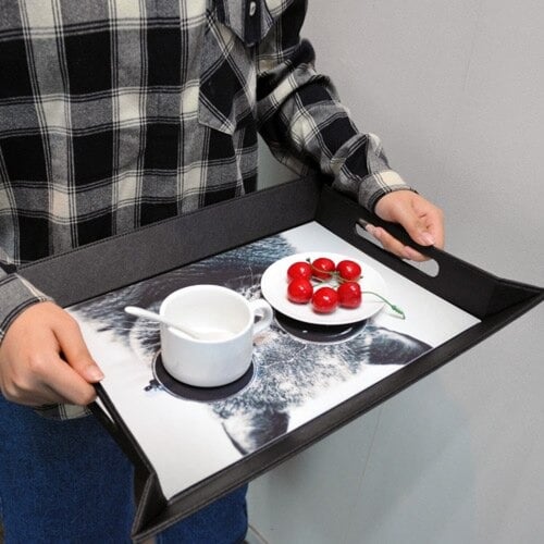 صينية جلد اسود طباعة سبلميشن