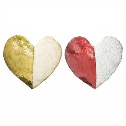 مخدة ترتر شكل قلب احمر سبلميشن سادة 40*40 بدون حشو...