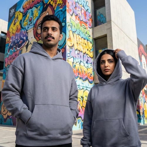 بلوفر اوفر سايز قطن رمادي سادة