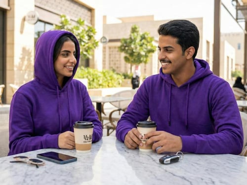 بلوفر بنفسجي قطن فاخر سادة