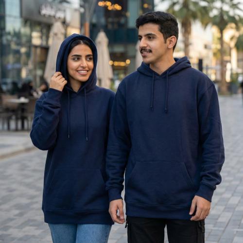 بلوفر قطن فاخر قماش ماركة كحلي سادة