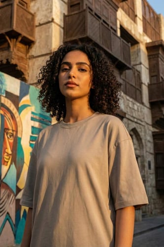 تيشيرت قطن بيج غامق اوفر سايز فاخر سادة