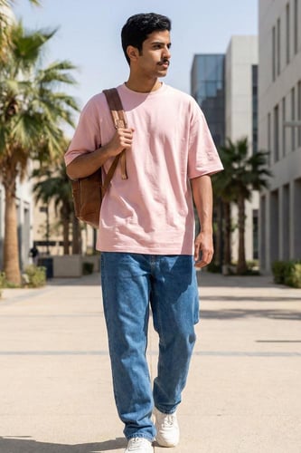 تيشيرت قطن لحمي فاتح اوفر سايز فاخر سادة