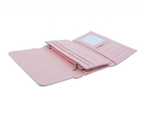محفظة جلد مع علبة وردي 10*19 سم سبلميشن