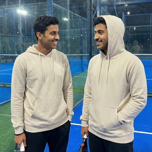 بلوفر قطن رجالي كريمي سادة