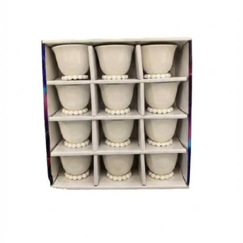 اطقم فناجيل قهوة محبب ابيض سادة