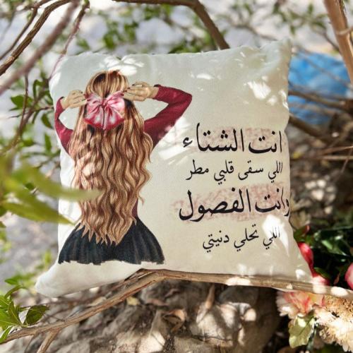 مخدة شتوي مبطن 40*40 من غير طباعة و حشوة سادة