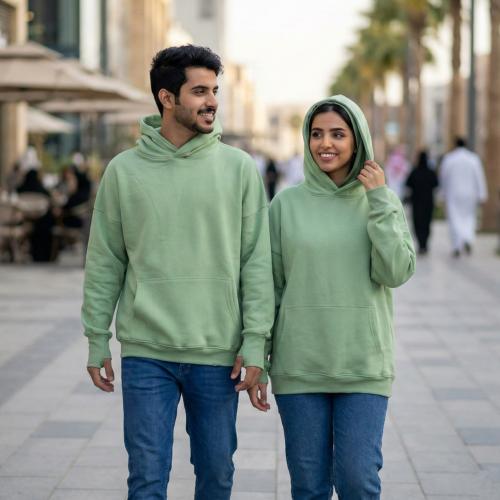 بلوفر قطن فاخر اوفر سايز تفاحي سادة