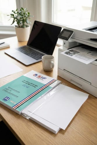 ورق مقوى لامع وجهين SIF بمقاس A4 وزن 200 جرام 50 و...