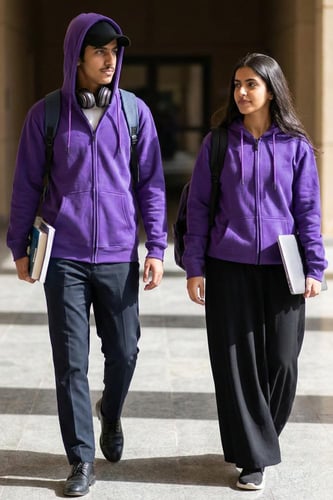 بلوفر قطن فاخر بنفسجي بيسك سحاب سادة