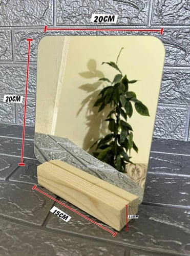 مرايا زجاج مقاس 20 * 20 سم مع ستاند خشبي