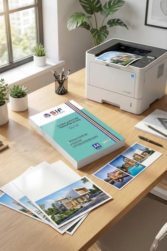 ورق مقوى لامع وجهين SIF بمقاس A4 وزن 200 جرام 50 و...