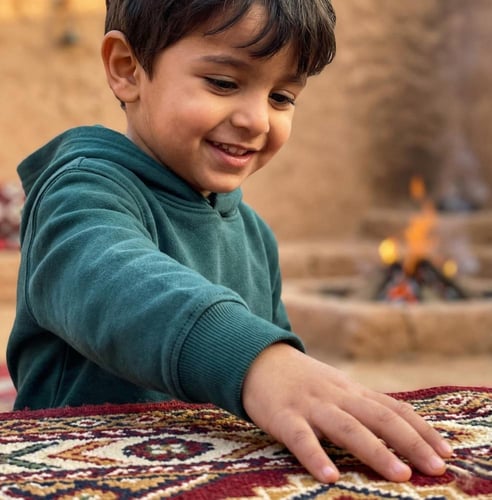 بلوفر قطن اطفال بترولي سادة