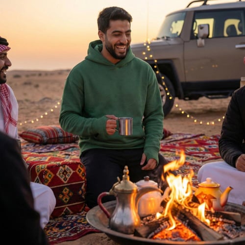 هودي اوفر سايز زيتي (أخضر) شتوي سادة