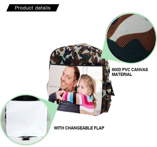 شنطة ظهر مدرسية صغير 27*30 سم جيشي طباعه سبلميشن