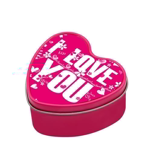 علبة معدنية شكل قلب لون زهري سبلميشن