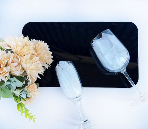 صينية تقديم اكريلك اسود مقاس 35 * 20 سم