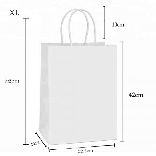كيس ورق أبيض مقاس 32.5 * 52 سم