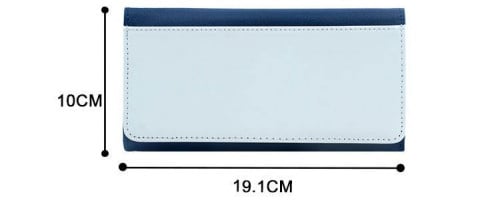 محفظة جلد بدون علبة ازرق 10*19 سم سبلميشن