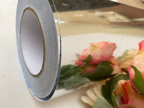 فينيل اسطح فضي مرايا 100*30سم