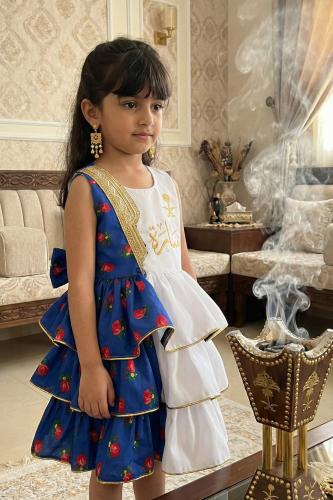 فستان شالكي بناتي تراثي بتصميم طبقات يدمج بين الأب...