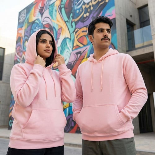 بلوفر سادة قطن وردي سادة