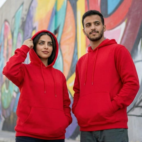 بلوفر قطن أحمر برميم سادة