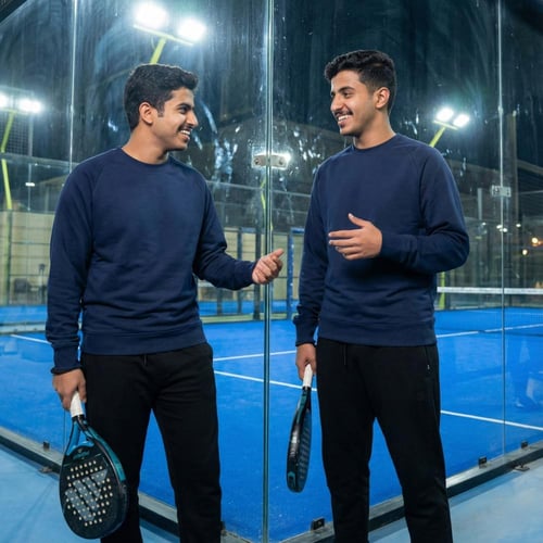 سويت شيرت قطن كحلي بدون قبوع سادة