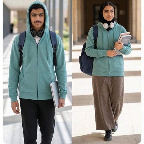 بلوفر قطن فاخر تيفاني غامق بيسك سحاب سادة