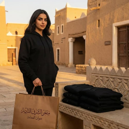 بلوفر شتوي سادة للطباعة جملة - أسود ملكي قطن فاخر...