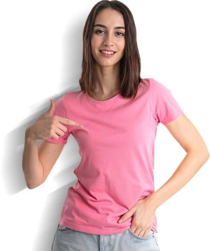 تيشيرت نسائي وردي بوليستر سادة للطباعة سبلميشن