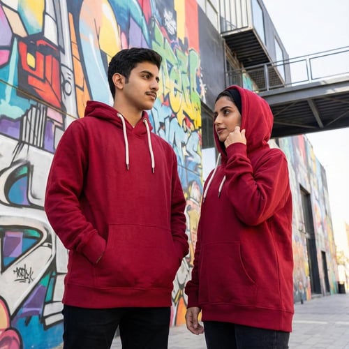 بلوفر قطن فاخر قماش ماركة احمر سادة