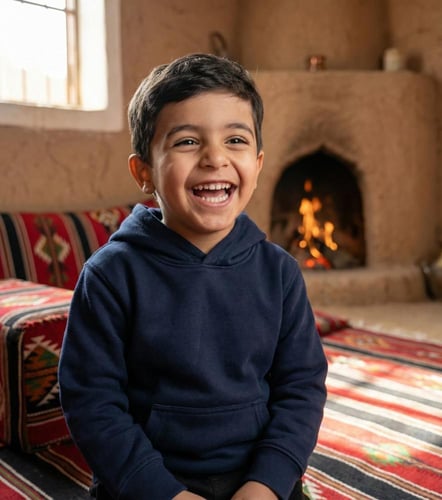 بلوفر قطن اطفال كحلي سادة