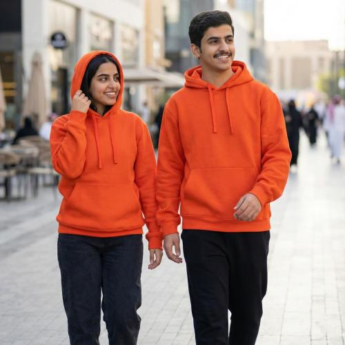 بلوفر برتقالي ناري غامق سادة (Fiery Dark Orange)