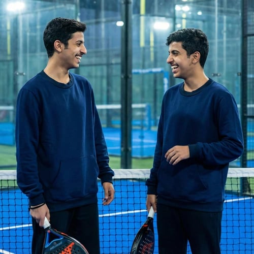 سويت شيرت قطن فاخر كحلي بدون قبوع سادة