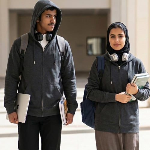 بلوفر قطن فاخر سحاب قماش ماركة اسود مخلوط سادة