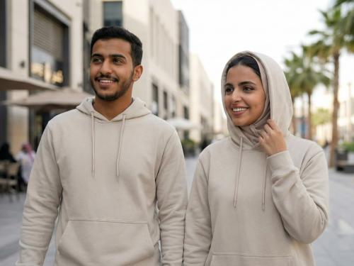 بلوفر قطن رجالي كريمي سادة