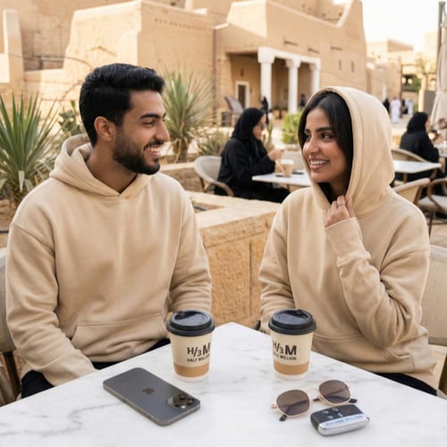 هودي اوفر سايز كثبان بيج غامق (نيود) سادة