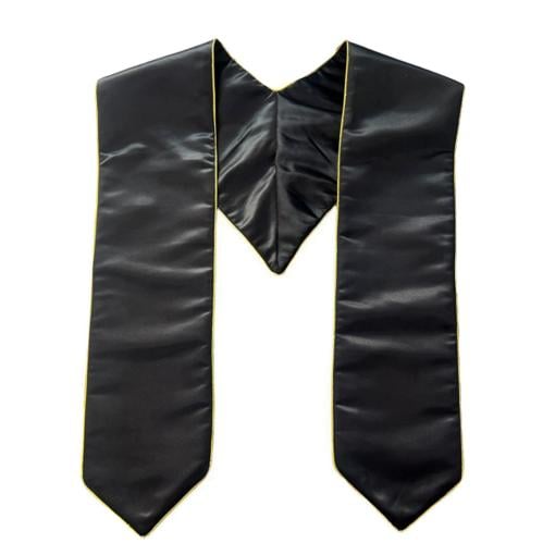 Black children's graduation scarf with gold edges...