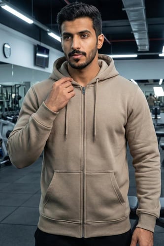 بلوفر قطن فاخر بيج فاتح بيسك سحاب سادة