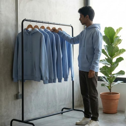 بلوفر شتوي سادة للطباعة جملة - سماوي فاتح قطن (6 ح...