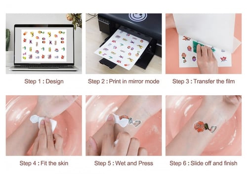 تاتو مؤقت ذهبي لطابعات الليزر عدد 5 ورق