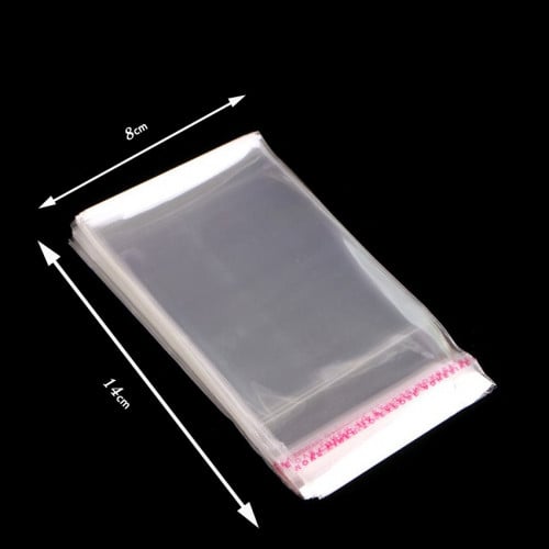 شدة أكياس لاصق شفاف 14 * 8 سم