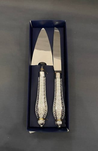 طقم سكين و شيال فضي