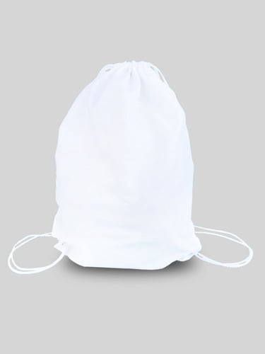 حقيبة قماش كيس ظهر ستان أبيض سبلميشن خيط ابيض مقاس...