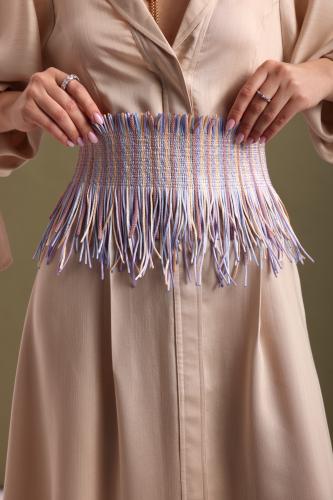 Fringed cord belt (Purple)