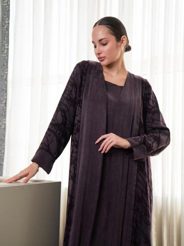 عباية حرير مغسول (عنابي)