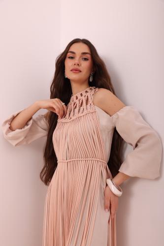 Fringed macramé top (Pink)