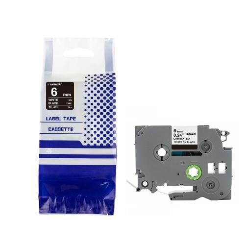 TZC-315 ليبل براذر ابيض على اسود مقاس 6mm