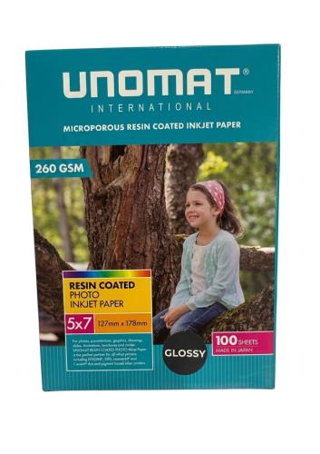 ورق صور احترافي UNOMAT 260gsm مقاس A5 5X8